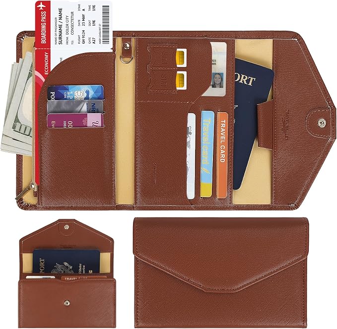 ZOPPEN Mulit-purpose Rfid Blocking Passport Holder Travel Wallet Passport and - Image 3