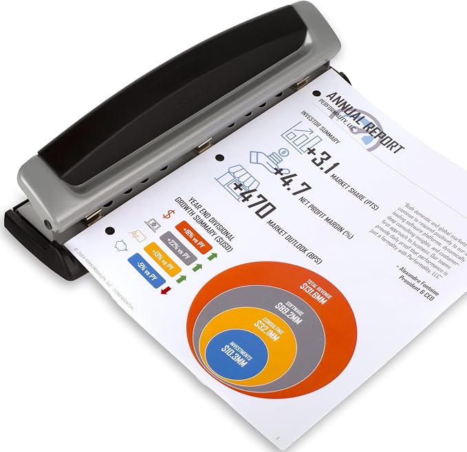 Swingline 3 Hole Punch, 10 Sheet Capacity Three Hole Puncher 3 Ring, Adjustable - Image 6