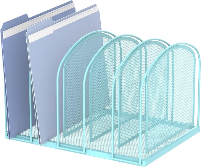 SUPEASY File Organizer 5-Section Mesh Desk Organizer, Upright File Organizer by SUPEASY