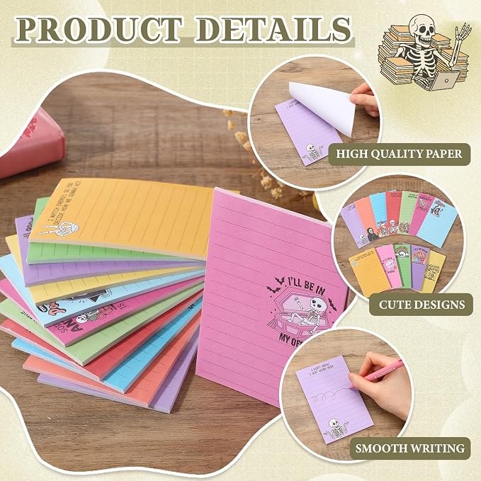 12 Pack Funny Notepads, 5x3 Inches Sarcastic Note Pads Memo Fun Office Gifts - Image 3