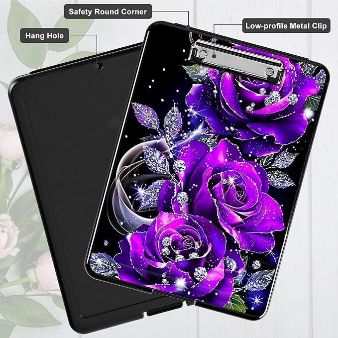 Purple Rose 01 A4 Clipboard - Image 5