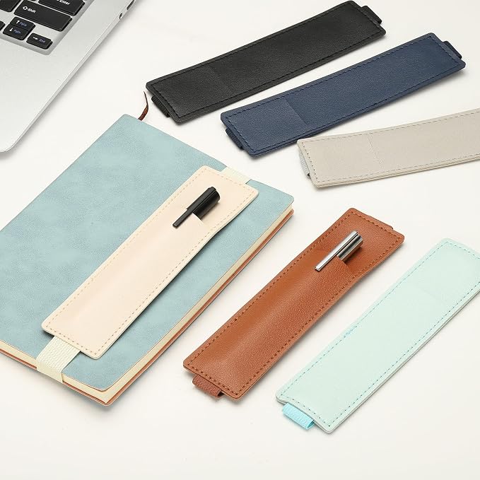 PATIKIL 2Pcs Elastic Notebook Pen Holder, Adjustable Hold 2 Pen Holder PU - Image 4