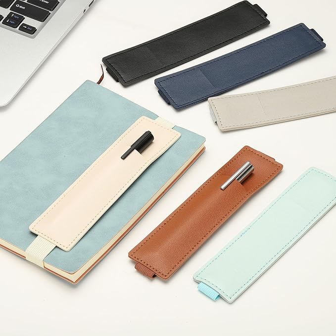PATIKIL 2Pcs Elastic Notebook Pen Holder, Adjustable Hold 2 Pen Holder PU - Image 4