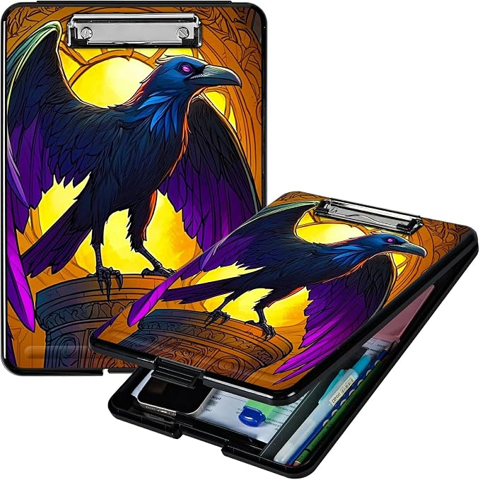 Eagle with Purple Wings A4 Clipboard with Storage Pen Holder, Clipboards by Unknown