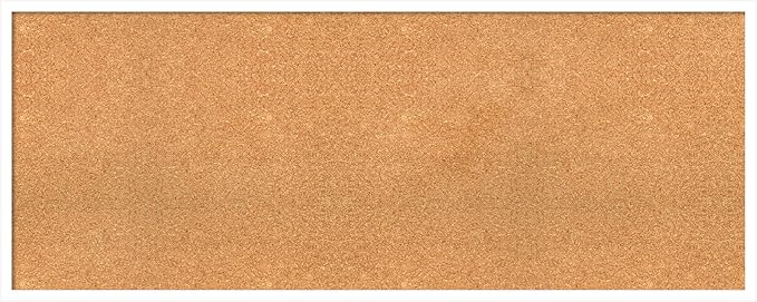 Amanti Art Natural Cork Board for Wall, 21x53 Vision Board with White Frame, Oversize Corkboard Office Decor for Home Organization, Modern Corkboard Pinboard to Display Items for Home Organization in-DeskLoop Office