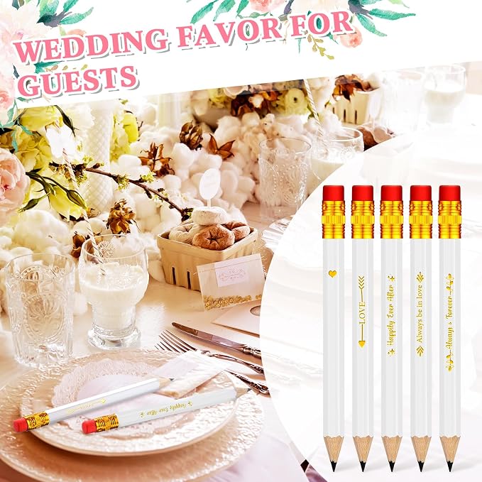Crtiin 50 Pcs Bridal Shower Games Pencils Pre Sharpened Wedding Half Golf - Image 5