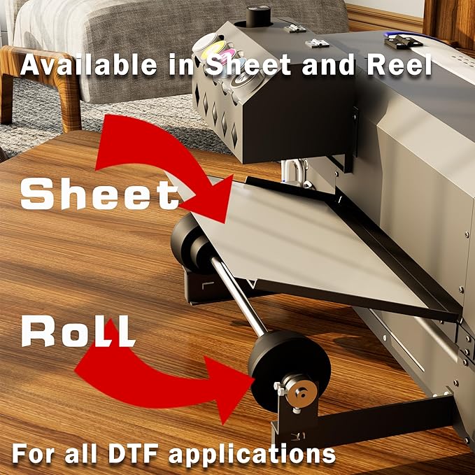 Lancelot Auto-Maintenance M1630 Pro DTF Bundle with Roll Feeder,White Ink Circulation for DIY T Shirt Printing,Doubled Speed Over L1800,L805 DTF Printer Machine(Printer+Oven+Laptop+Consumables)-DeskLoop Office