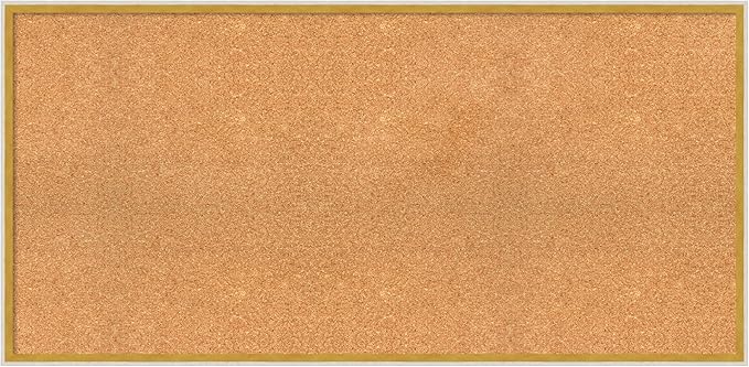 Amanti Art Natural Cork Board for Wall, 23x47 Vision Board with White Frame, Oversize Corkboard Office Decor for Home Organization, Modern Corkboard Pinboard to Display Items for Home Organization in-DeskLoop Office