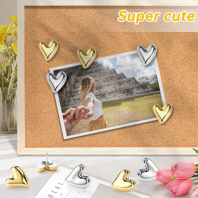 36 Pieces Decorative Heart Push Pin, Push Pins Cute - Image 3