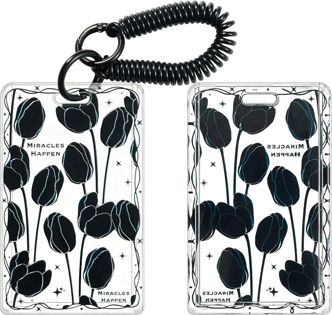 ID Card Badge Holder Key Chain Plastic Spring Rope by SHININGEYES