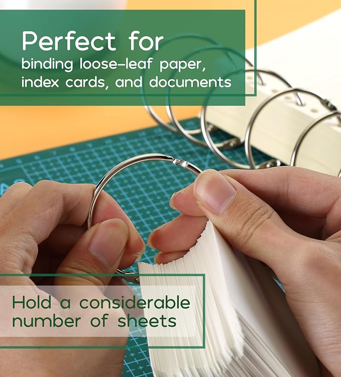 Mr. Pen- Loose Leaf Binder Ring, 100 Pack, 3 Sizes | Metal Loose Leaf Binder - Image 6