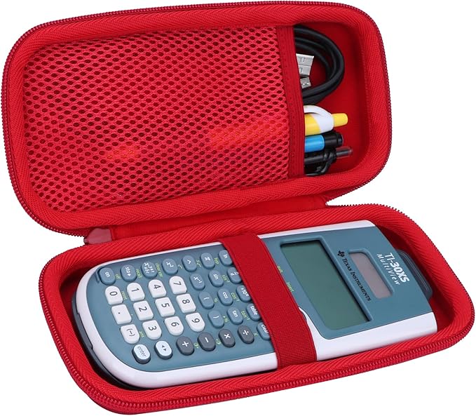 Hard Carry Case Compatible with Texas Instruments TI-30XIIS TI-30XS TI-30Xa TI-36X Pro Scientific Calculator (Red Case Only)-DeskLoop Office
