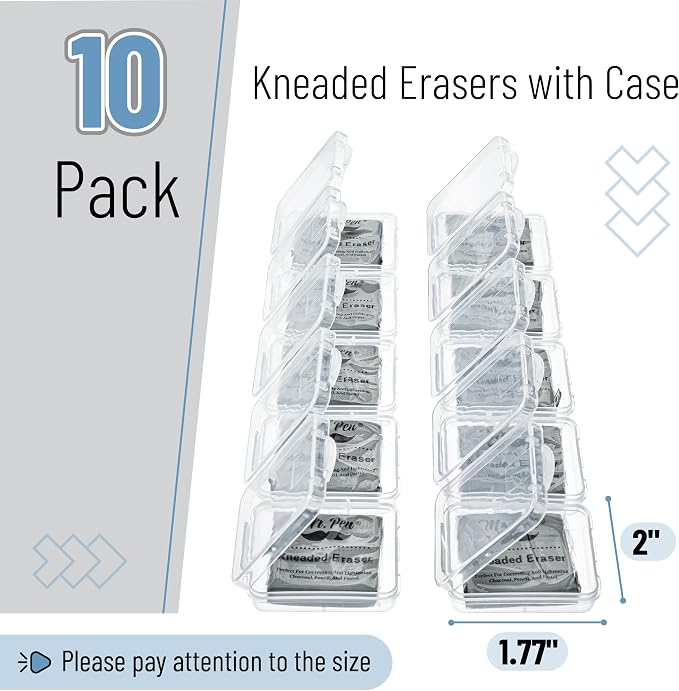 Mr. Pen- Kneaded Erasers, 10 Pack | Gray Moldable Art Erasers - Image 2
