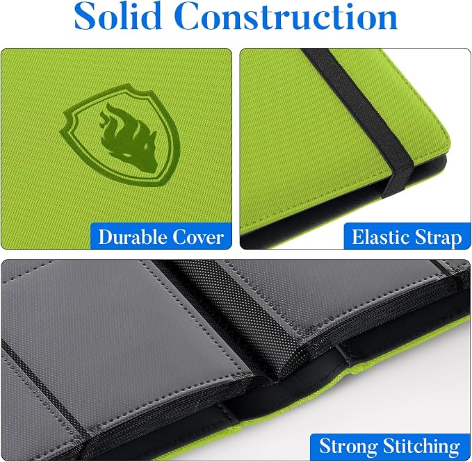 Premium 9 Pocket Card Binder for 360 Cards, Fabmaker PU Cover Trading Card - Image 2