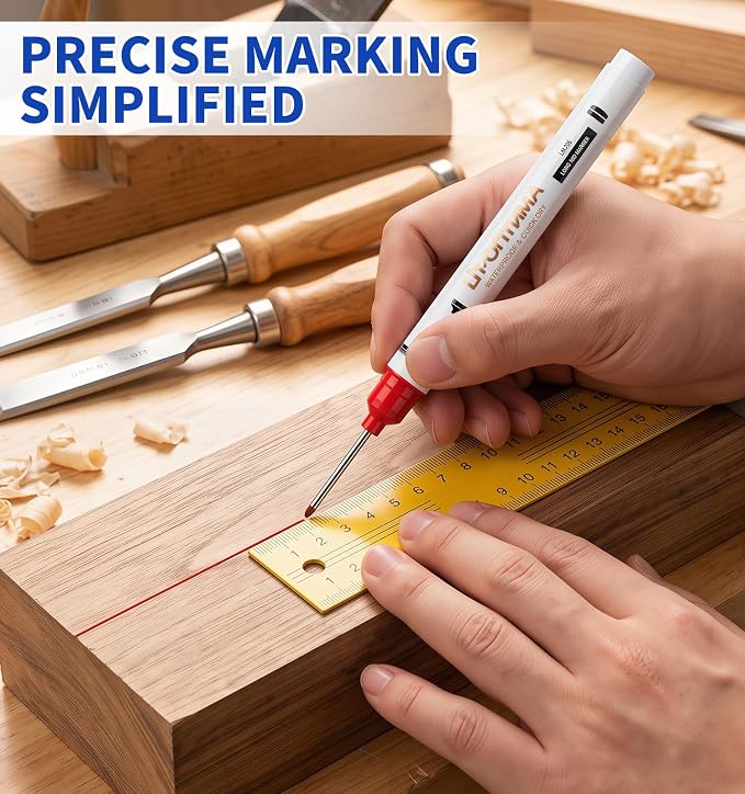 15 Pack Long Nib Marker Pens, 8 Colors - 20mm Extra Long Head Deep Hole Markers - Image 6