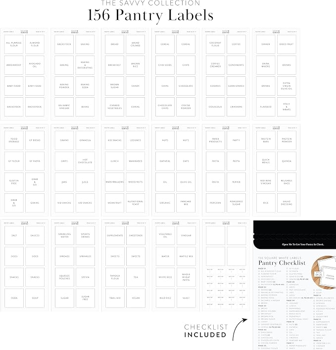 Pantry Labels for Food Containers, 156 Preprinted Kitchen Labels for Storage - Image 3