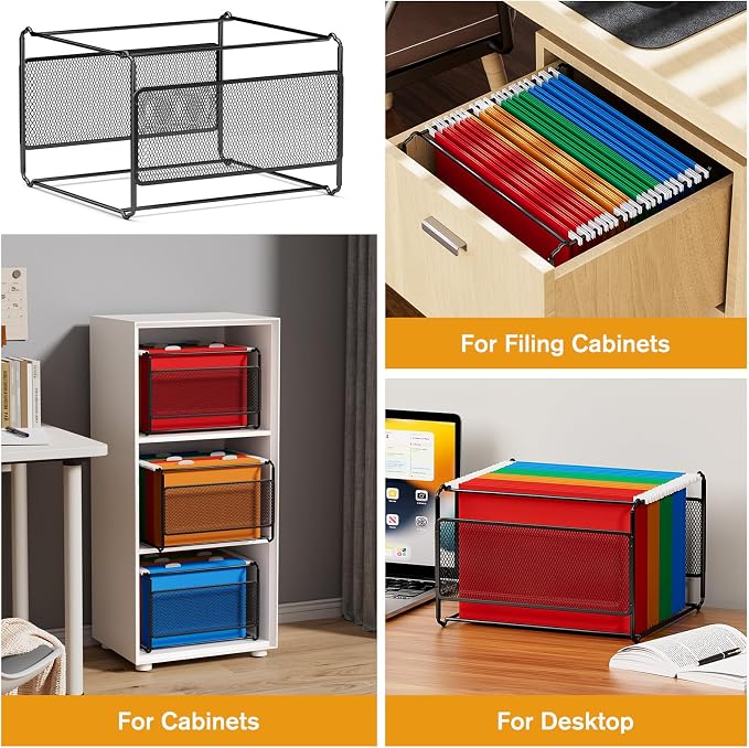 MaxGear Hanging File Organizer Box, Letter Size File Folder Organizer Desk | - Image 6