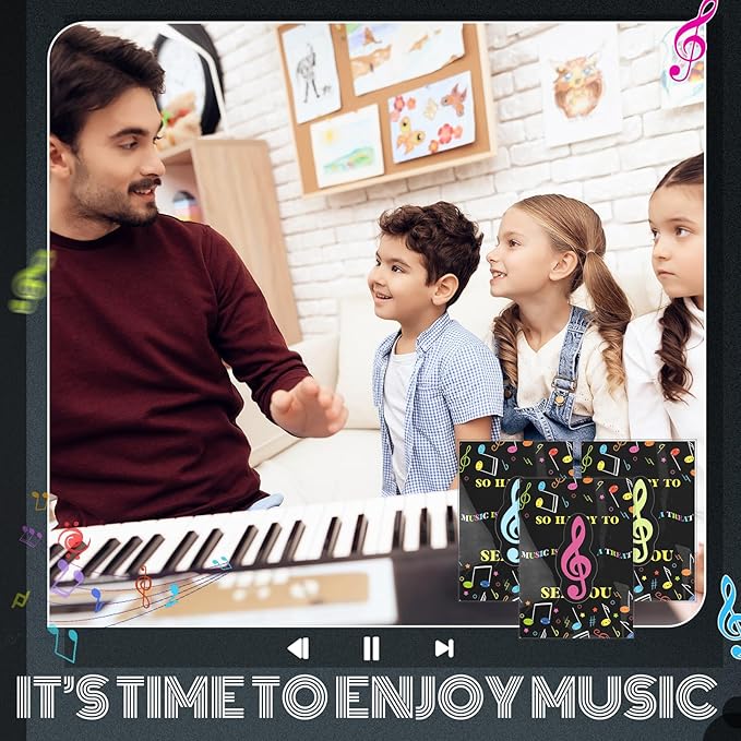 80 Sets Back to School Gifts for Students Funny Novelty Erasers Bulk Musical Note Erasers with Greeting Cards First of School Classroom Rewards from Teachers-DeskLoop Office