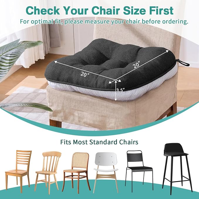 BETU Chair Cushions for Dining Chairs, 3.5" Thick Kitchen Table Chair Pads - Image 4