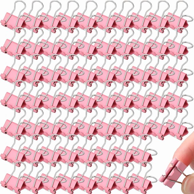 Yexiya 300 Pcs Small Binder Clips Sturdy 0.75 Inch Pink Paper Med Clips Office by Yexiya