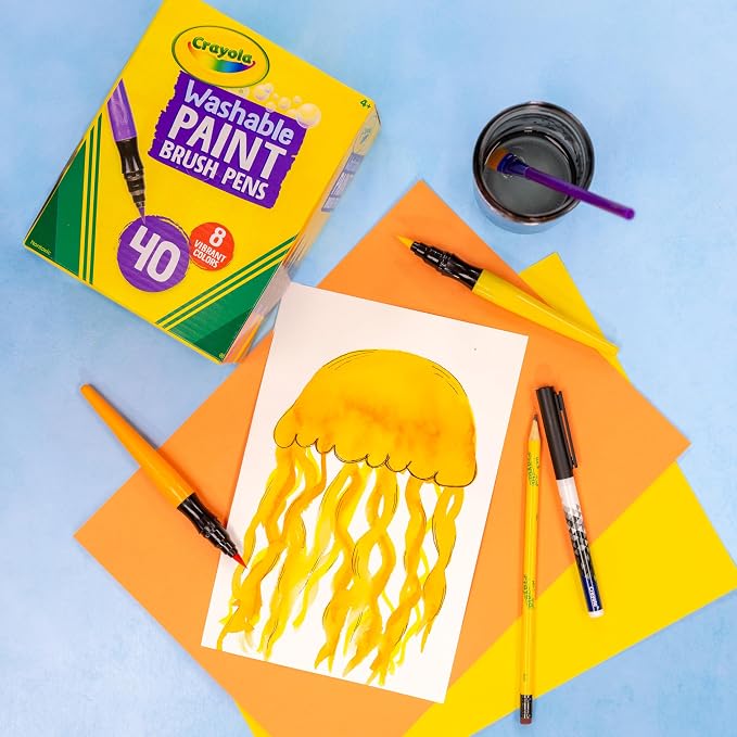Crayola No-Drip Paint Brush Pens, Creative Gift - Image 3