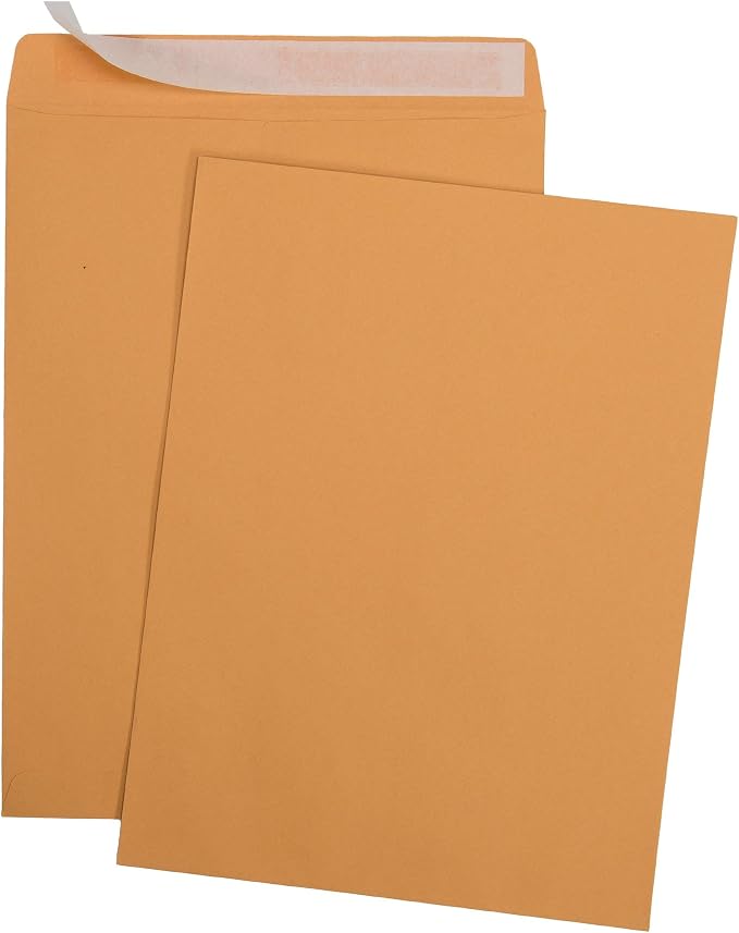 Aimoh 500 10x13 Self-Seal Brown Kraft Catalog Envelopes - 28lb - Image 2