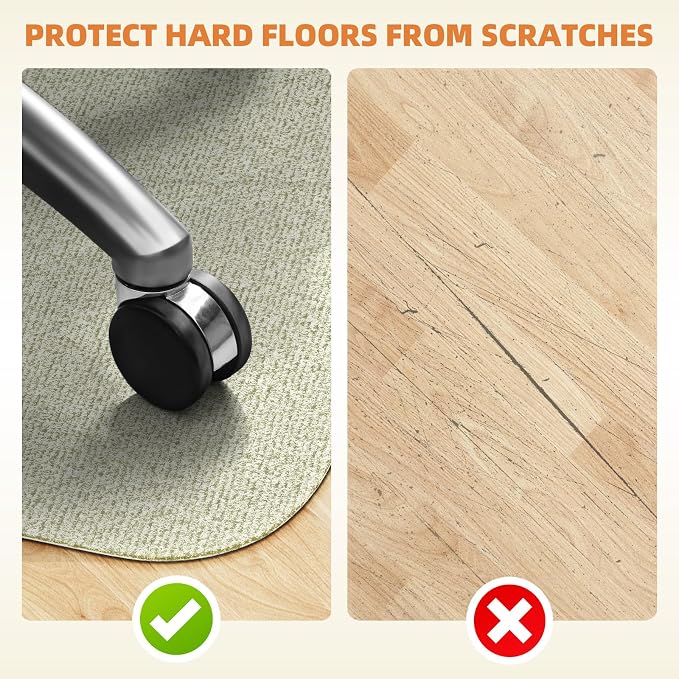 Office Chair Mat for Hardwood Floors 48"x36", Durable Non-Slip Large Tile Floor - Image 5