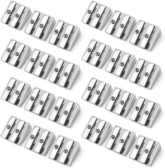 Mr. Pen- Handheld Metal Pencil Sharpener, 24 Pack | 2-Hole Dual Size by MrPen
