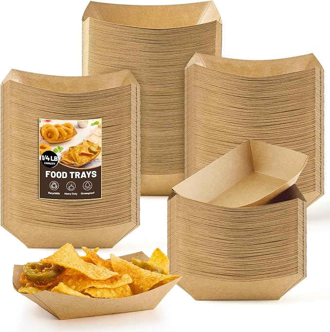 ZORRITA Mini Paper Food Trays, 1/4 Lb, 200 Pack, Disposable | Small, Serving by ZORRITA