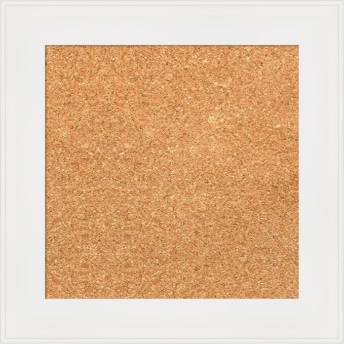 Amanti Art Natural Cork Board for Wall, 15x15 Vision Board with White Frame, X-Small Corkboard Office Decor for Home Organization, Casual Corkboard Pinboard to Display Items for Home Organization in-DeskLoop Office