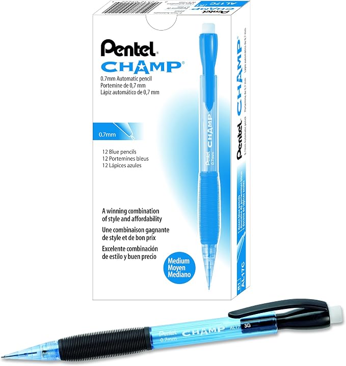 Champ Pentel Mechanical Pencil, 0.7 mm, Box of 12 by PentelofAmerica