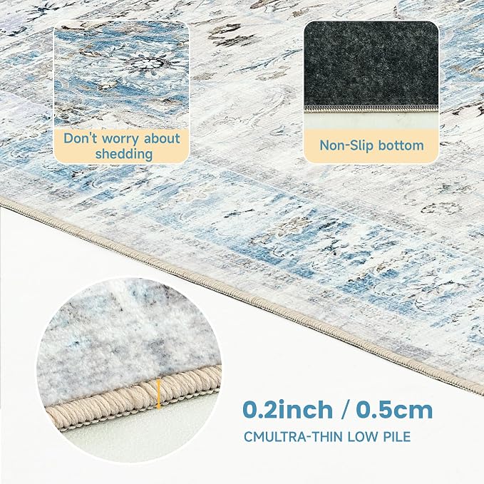Office Chair Mat for Hardwood Tile Floor, Machine Washable Office Area Carpet - Image 6
