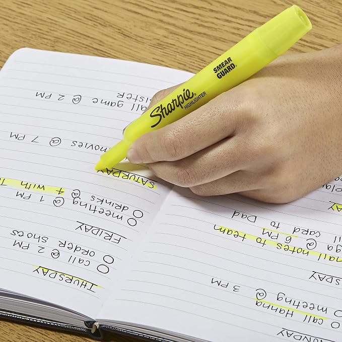 SHARPIE Tank Highlighters Chisel Tip Yellow | Fluorescent | Smear Resistant | - Image 4
