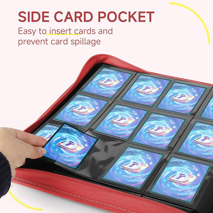 Trading Card Binder with Zip, 12 Pockets Card Binder, 720 Double Sided Pocket - Image 5