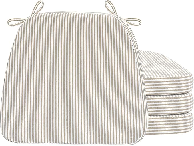 AAAAAcessories D-Shaped Chair Cushions, Machine-Washable Cover, Natural Sand by AAAAAcessories