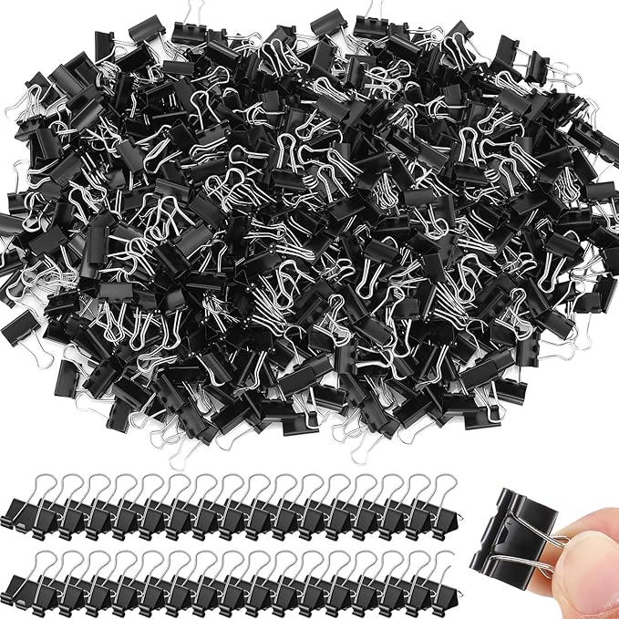 Jetec 500 Pieces 0. 6 Inch Black Binder Clips Bulk Small Paper Clamps Metal by Jetec