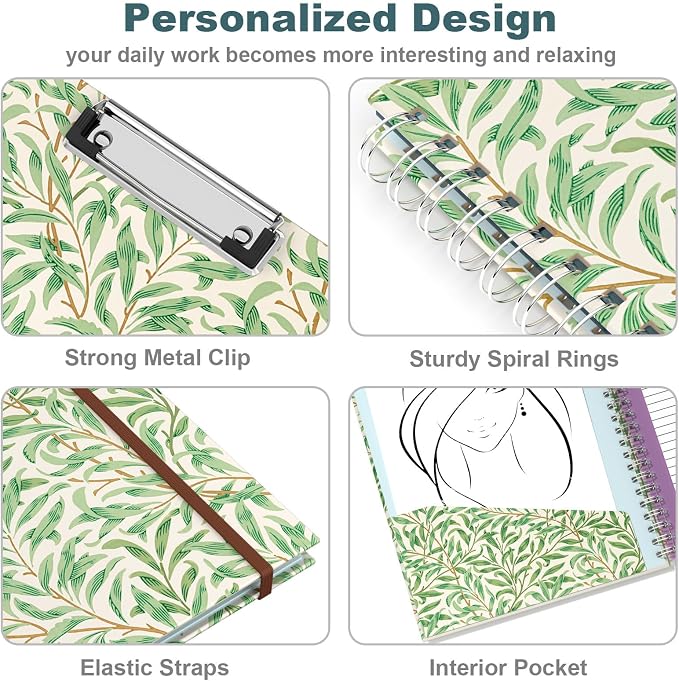 Hongri Clipboard Folio with Refillable Lined Notepad, 8.5 x 11 Folders with - Image 6