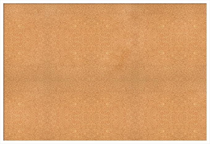 Amanti Art Natural Cork Board for Wall, 35x51 Vision Board with White Frame, Oversize Corkboard Office Decor for Home Organization, Modern Corkboard Pinboard to Display Items for Home Organization in-DeskLoop Office