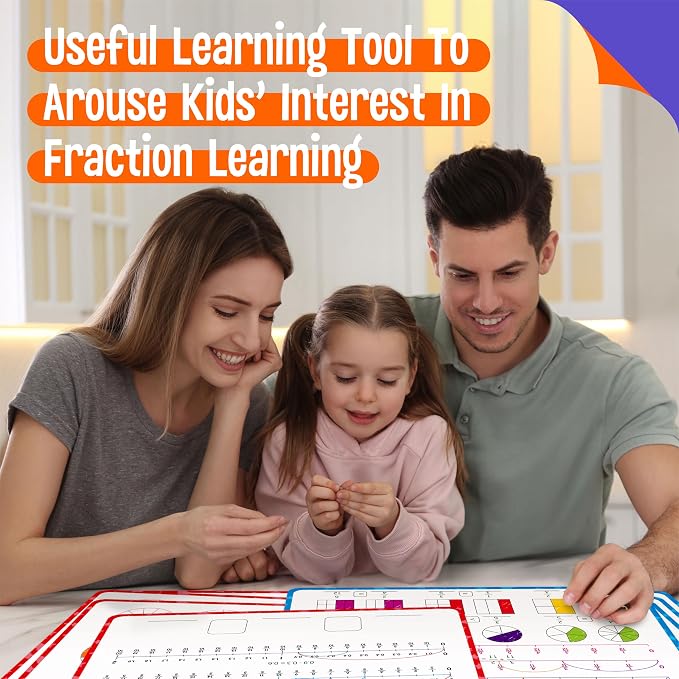 8 Packs Fraction Manipulative Whiteboards, Double-Sided Dry-Erase Number Line - Image 6