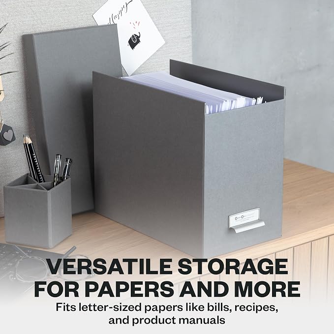 Bigso John Fiberboard Label Frame Desktop File Storage Box - Image 4