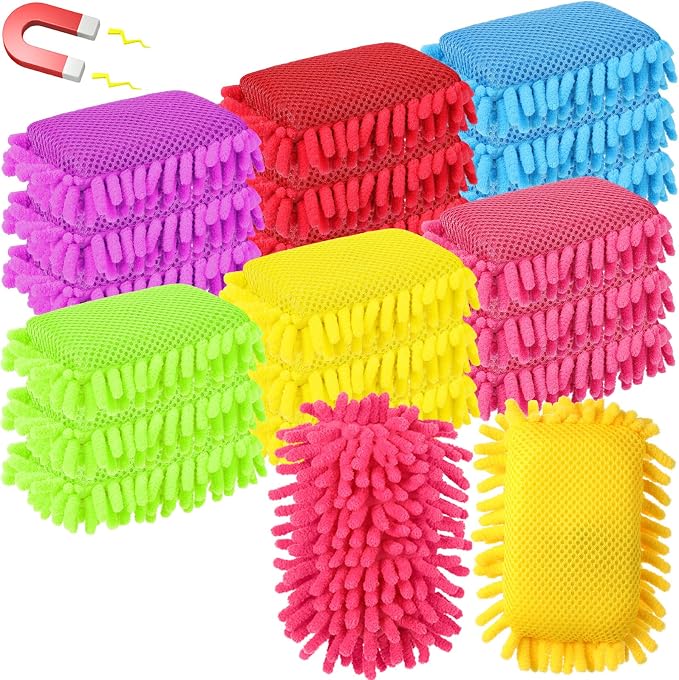 Sherr 18 Pcs Microfiber Shag Magnetic Dry Erase Erasers Washable Whiteboard by Sherr
