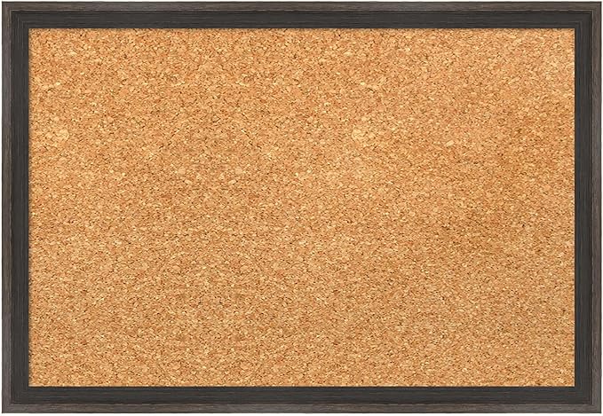Amanti Art Natural Cork Board for Wall, 13x19 Vision Board with Brown Wood Frame, Small Corkboard Office Decor for Home Organization, Casual Corkboard Pinboard to Display Items for Home Organization-DeskLoop Office