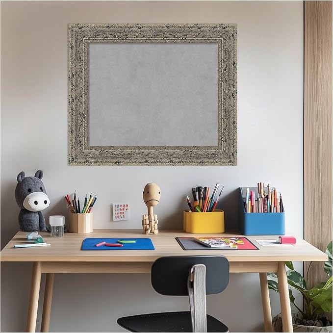 Amanti Art Silver Framed Magnetic Board 21x25 Small Vision Board - Image 5
