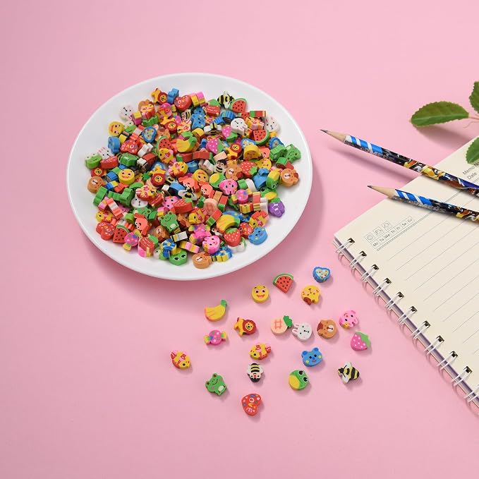 400PCS Mini Fun Cute Fruit Animal Erasers - Image 5