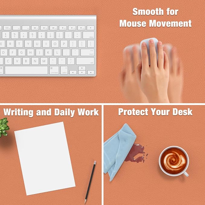 Hsurbtra Desk Pad, XL Extended Mouse Pad, Waterproof Desktop Blotter Protector - Image 4