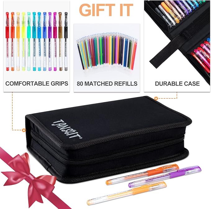 TANMIT Glitter Gel Pens, 160 Pack Glitter Pen - Image 6