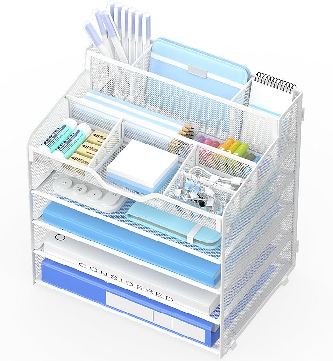 5 Tier Mesh Desk Organizer by OrgMate
