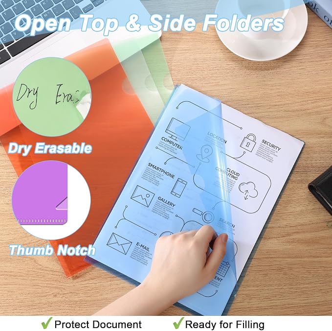 36Pack Clear Plastic File Folders Sleeves - Image 3