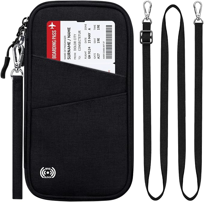 BKNOOU Passport Holder Family Rfid Blocking Travel Document Organizer, Travel by BKNOOU