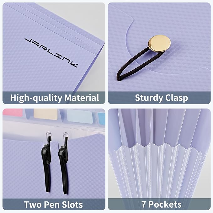 JARLINK 7 Pockets Expanding File Folder, A4 Accordion File Folders - Image 7